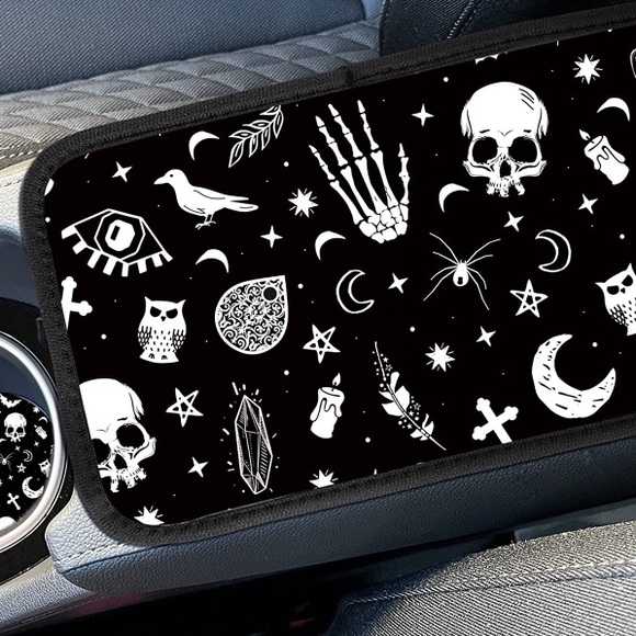 Center Console Armrest Gothic Punk Interior Car Accessories - Picture 3 of 3